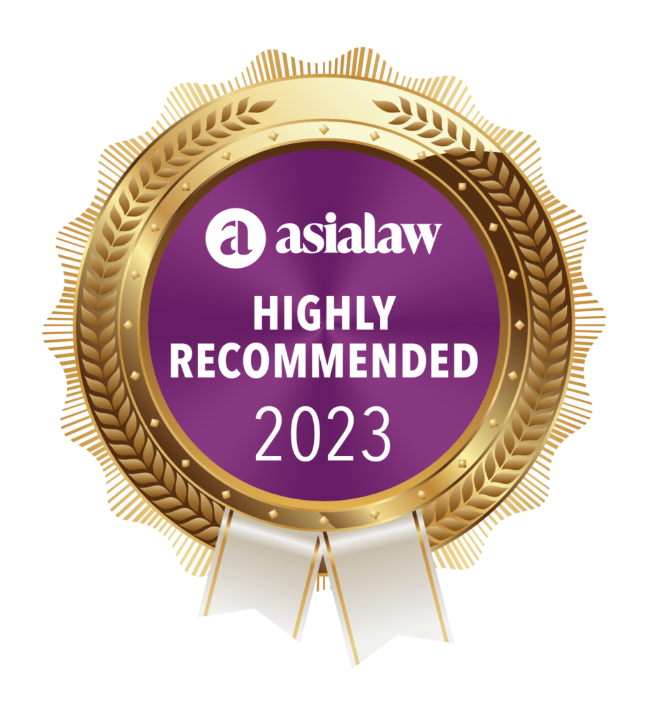 Asialaw Highly Recommended 2023 Badge Oldham & Li, Nie